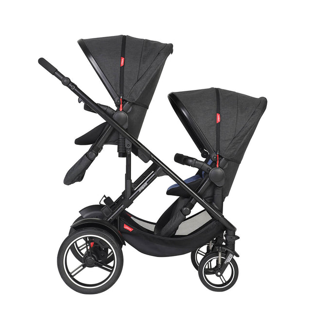 phil&teds voyager inline buggy 2 toddlers in parent facing mode - side view