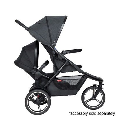 phil&teds dash buggy is compatible with many different accessories_charcoal