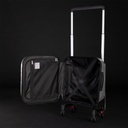 Mountain Buggy skyrider luxury shown open to highlight spacious internal storage with luggue stays and dual zipped pockets_silver