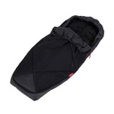 phil&teds snuggle & snooze sleeping bag with top open in black 3/4 view